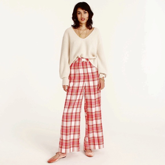 🆕{J.Crew}Flannel wide-leg pajama pant in snowy Stewart tartan - Picture 1 of 7